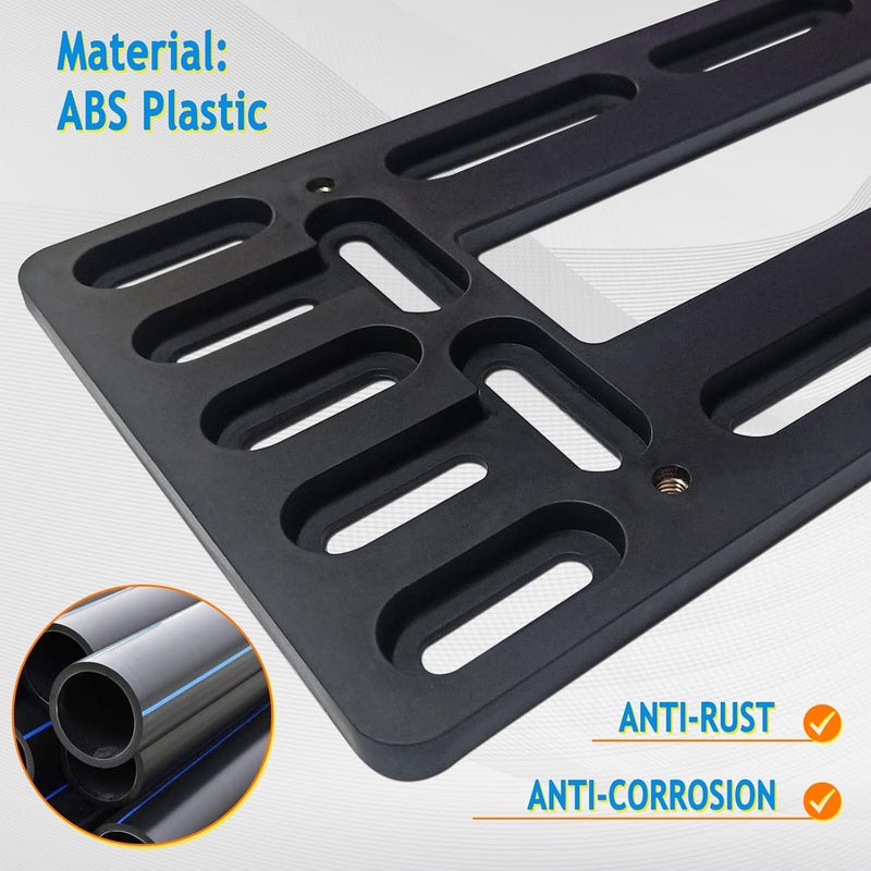 AOOTF Front License Plate Bracket Holder - Universal Front Bumper License Plate Mounting Kit, 2 Drill Holes Car Tag Adapter with Anti Theft Stainless Steel Screw Bolt Caps - Image 2